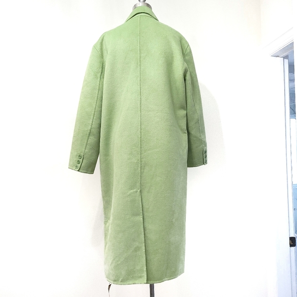 Reformation Sustainable Hayden Green Double Breasted Long Wool Coat - Picture 14 of 16
